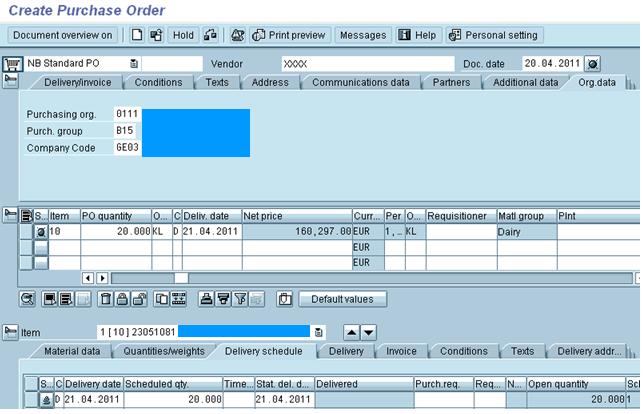End to End Template Scenario of Quality Based Invoice Purchasing A purchase