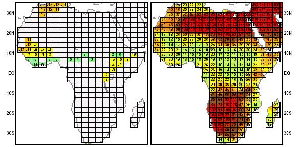 precipitation decrease in the African