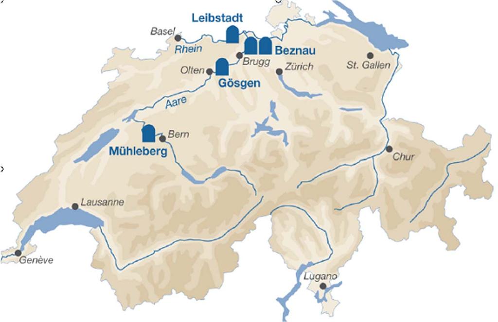 Nuclear Facilities in Switzerland 4 Nuclear Power Plants with 5 Units Interim Storage