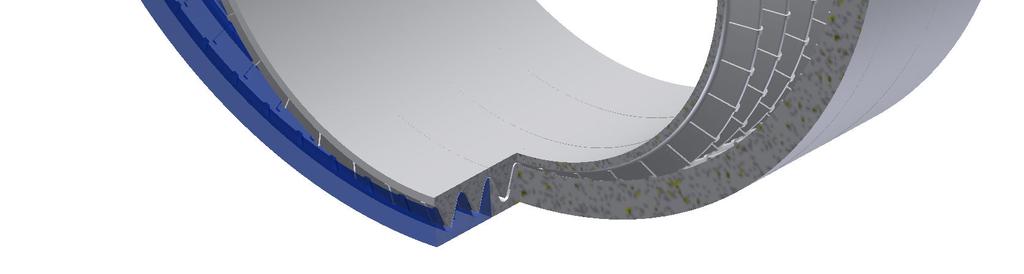 This action minimizes abrasive motion between rock and CAHM liner surfaces. Given the CAHM surfaces are far more robust, the liner life is expected to be many times longer than the typical HPGR.