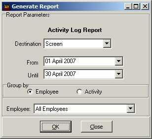 104 1.6.2 Aura BackOffice 6.0.0 Reports Activity Log The majority of options in the Aura software are restricted by password prompts, the password links the employee to the action they are trying to