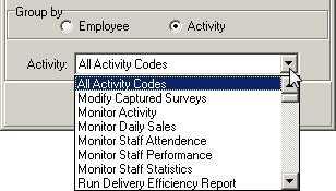 From and Until - Select the start and end dates that you wish to run the report for. Group by - Select whether to group the report items by each employee, or by each activity performed.
