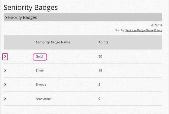 You can change the badge name points allocated Remember to SAVE your edits!