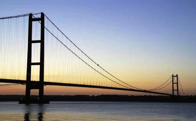 The Humber Bridge held the world record, 1410m, for the longest single span suspension bridge for 17 years until 1998.