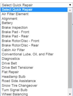 Adding Quick Repair Items To speed up the process of finding and adding some items, the Quick Repair list contains 21 of the most common items to add.