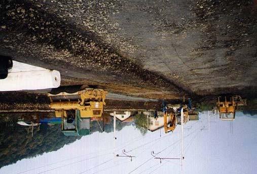 5 Excavation, of the existing embankment, installation of the