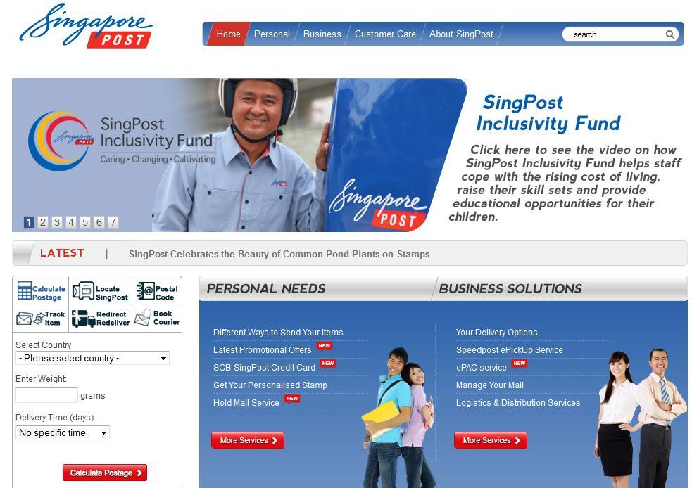 4 1.2 REVIEW PREVIOUS WORK 1.2.1 Singapore Post Figure 1.1 Singapore Post Website Singapore Post is a company that provide parcel and courier service. This company has its own web site. Figure 1.1 shows the Singapore Post web page.