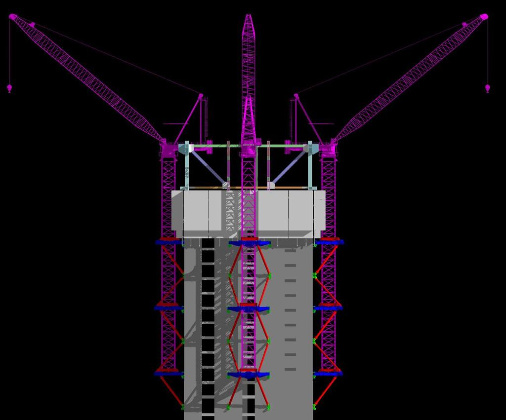 1 2 3 冲突 Clash Progress Control Tower crane, climbing mould, steel column between the cross conflict, restricting the progress of the entire project construction.