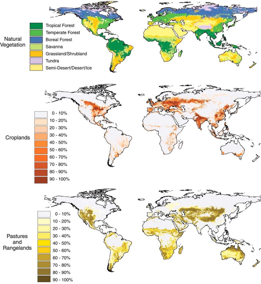 Fig. Worldwide extent of human land-use and land-cover change