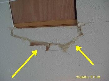 Electrical Cracks Ceiling cracks - LARGE Some outlets