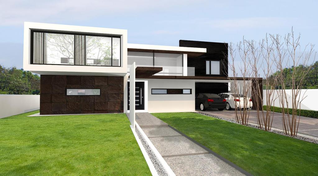 Modern house with three large bedrooms and two bathrooms placed on the first floor.