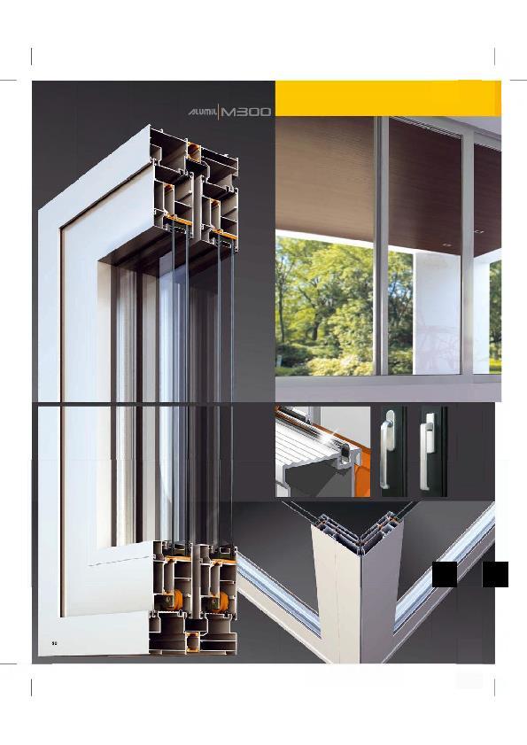 M300 Falcon is a complete system with interrupted thermal bridge for largevolume lift and sliding doors, capacity up to 400 kg per wing, which gives sorution for all types of glazed openings, with