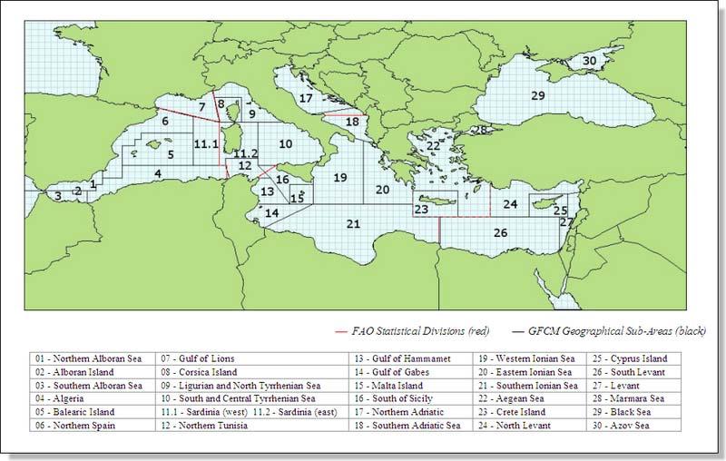 1949 Constitutive Agreement under FAO Article XIV Competence over the Mediterranean and Black Sea 24 Members: 19 Med, 3 BS, Japan and UE.