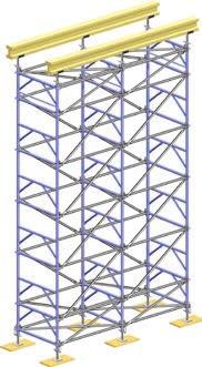 Only the ledgers and diagonal braces of one side need to be demounted and the tower can be moved e. g.