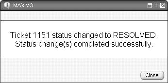In the Work Order Tracking application, access the work order used in the previous exercises. 7. Change the status to Completed.