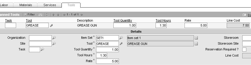 Exercise 4: Add Job Plan Tools Follow these steps to add a grease gun to the Tools subtab. 1.