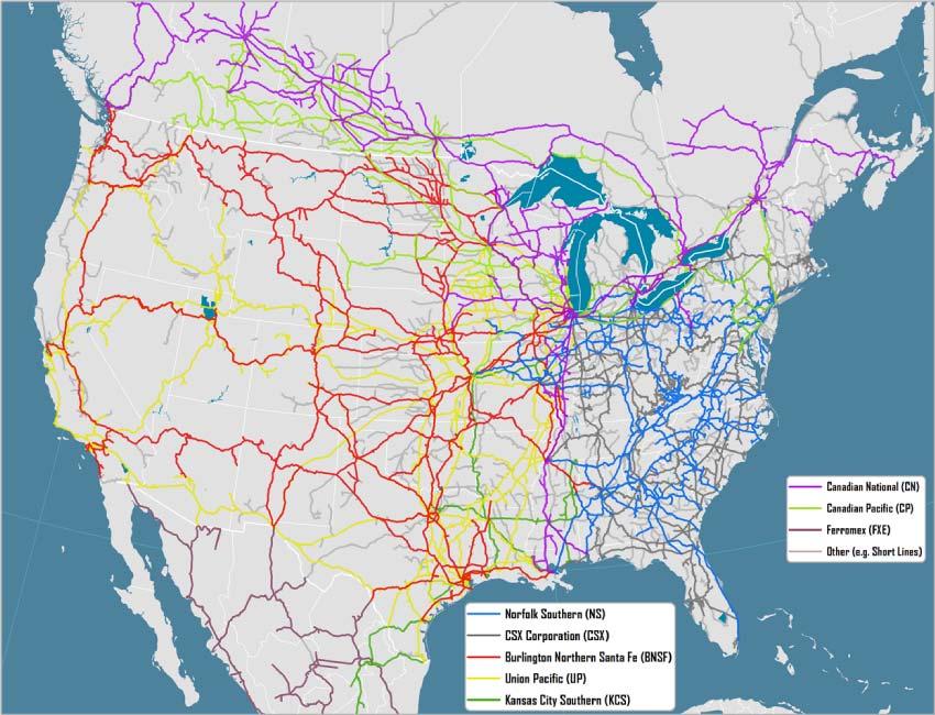 Rail Line Networks Source: Dr. Jean-Paul Rodrigue, Dept.