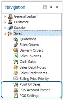 Step 3 Check POS from the Module Manager and save the changes.