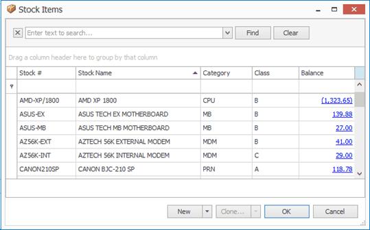 F3 - Stock Item to add items. A pop-up list will appear and user can select item to be added in to the transaction list.