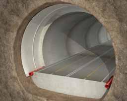 The waterproofing is improved by the way the membrane is fixed to the tunnel surface without use of traditional penetrating fixtures.