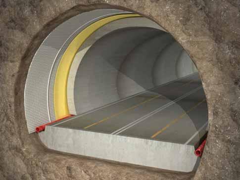 Drained and Waterproof tunnel construction In both TBM and drill and blast tunnels it may be preferable to use a flat waterproof liner with a drainage layer between the rock or concrete surface and