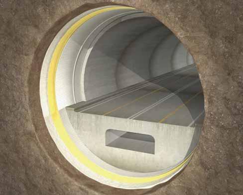 Tanked tunnel construction A protective layer which can be injected into.