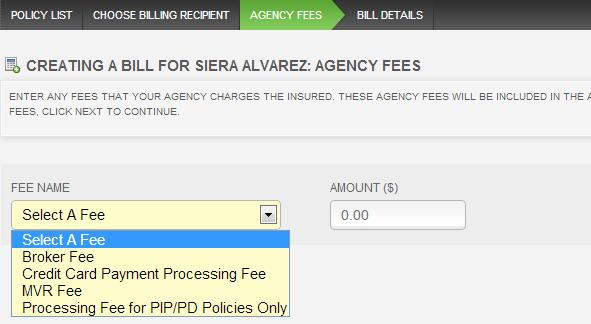 The list of agency fees comes from the Global