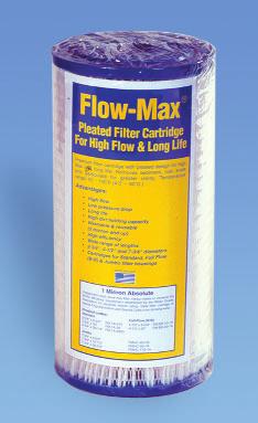 Flow-Max Full-Flow Cartridges 4-/2 OD cartridges with cellulose-free filter media for water filtration applications One micron absolute rated and 0.