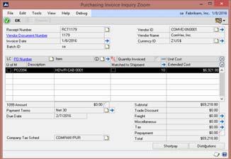 Payables Apply Zoom Added drill down to the Document Number.