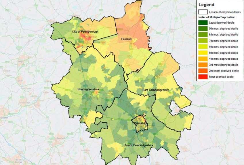 Mott MacDonald Ely to Transport Study 14 Figure 7: Indices of Multiple Deprivation across shire & Peterborough For all these reasons, the identification of suitable locations for development of both