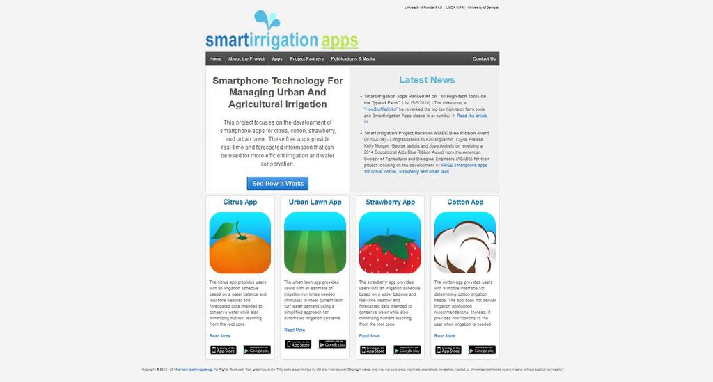 Irrigation Scheduling Currently available http://smartirrigationapps.