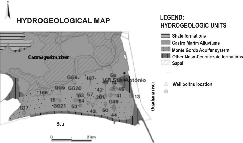 164 João Paulo Lobo Ferreira et al. GALDIT APPLICATION TO THE AQUIFER SYSTEM OF MONTE GORDO The limits of the aquifer system of Monte Gordo have been defined by INAG (1997).