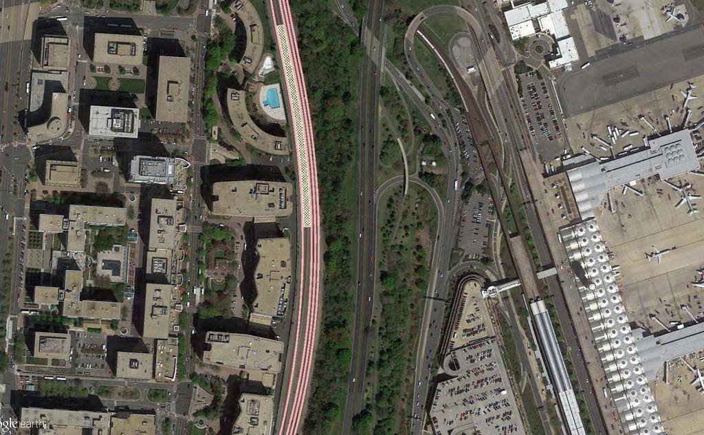 The south end of Option 2 aligns well with pedestrian bridge at Reagan-National Airport 700-foot linear distance Potential impacts on NPS property Bridge or tunnel (by