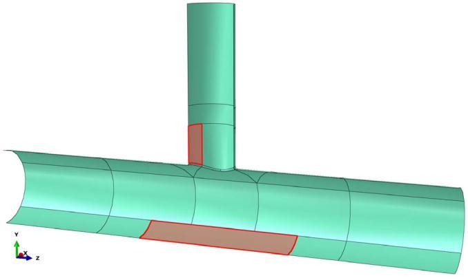 2.4.2. Finite element analysis model of locally thinned wall pipe branch connection Four FE models were developed for the pipe-branch connection considered in this study.