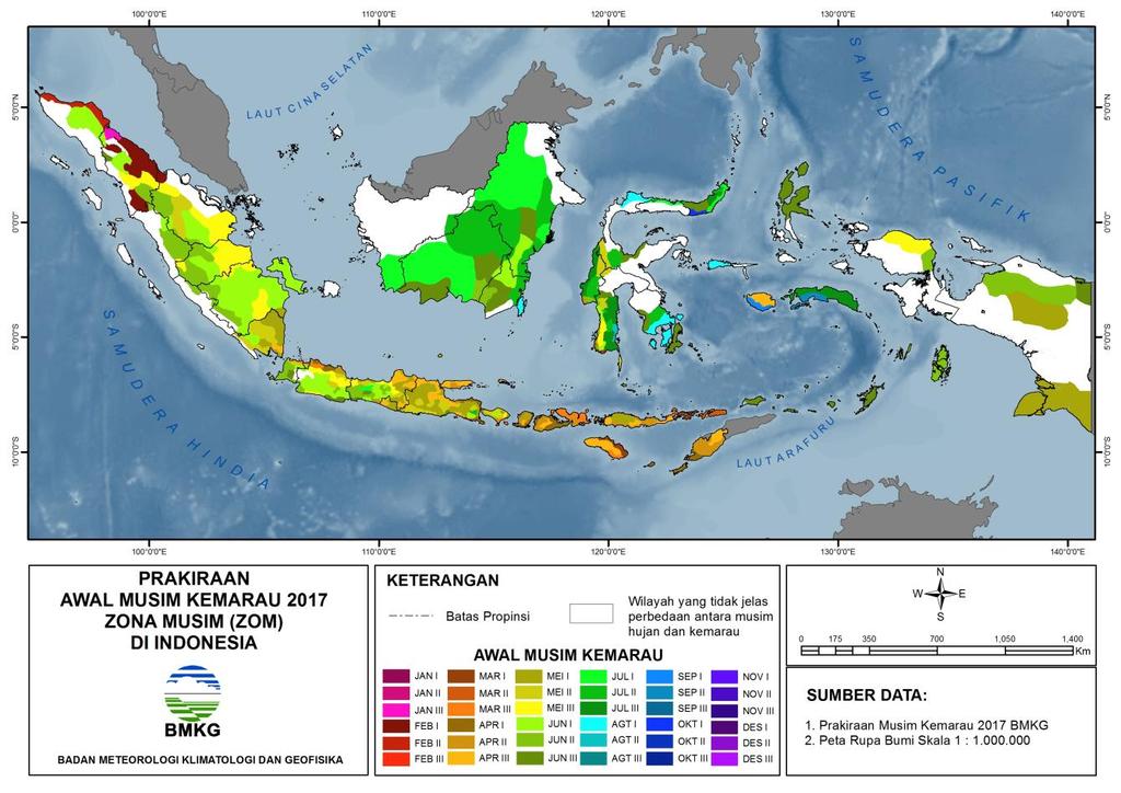 The dry season is expected to start later than normal for half of Indonesia.