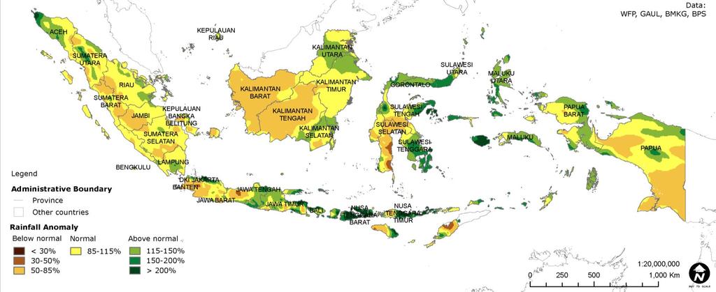Rainfall levels are predicted to decrease in May across most of the country, in line with the dry season forecast.
