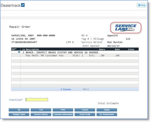 Service Department Service Department Dealertrack DMS 17.2 Release Notes New Features Save time by launching the Toyota/Lexus Service Lane Portal within the DMS.