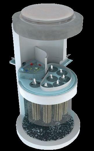 A separator skirt encloses the filtration cartridge and defines the filtration zone.