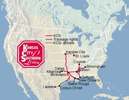 KANSAS CITY SOUTHERN Independent midsized class 1 U.S. railroad Headquarters: Kansas City, MO Operates over 2,700 miles of track in 11 states Subsidiaries serve Mexico City NAFTA enhanced