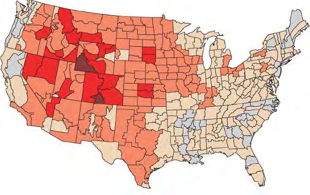 Regional Drought Frequencies, 1895-1995 Percent of time in