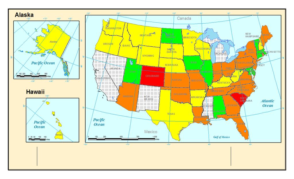 Extent of State Shortages Likely over the Next Decade under Average Water Conditions Regional (16) Statewide (2) None (9) Local (18) No