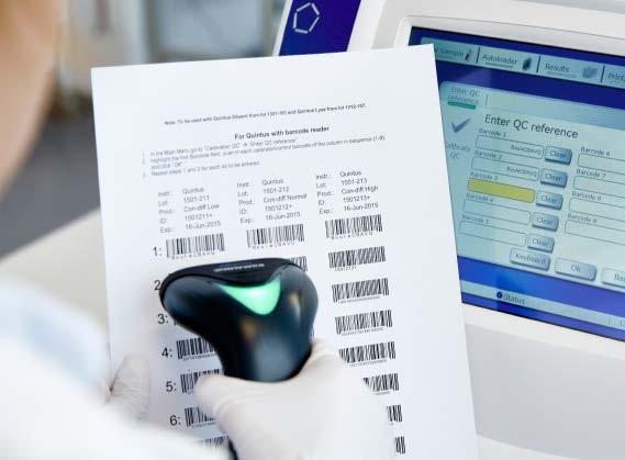This greatly simplifies handling and logistics and helps reduce running costs. The three reagents comprise a locked system with barcode entry.