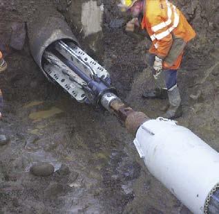 Bursting and splitting can be used to upsize the pipeline, increasing its flow capacity.