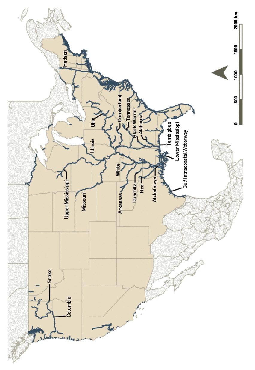 Figure 1 Major Inland Waterways in the United States Source: TRB Special Report 315: Funding and Managing the U.S. Inland Waterway System: What Policy Makers Need to Know.
