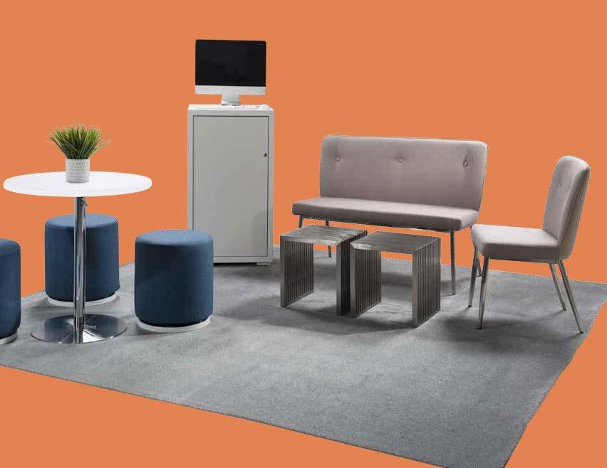 Soft Seating Create Engaging Booth Environments HOPI (gray linen) HOPCH, Chair 21"L 25"D 34"H HOPLV, Loveseat 48"L 25"D 34"H PEDESTAL PDL42W Powered Locking (white) 24"L 24"D 42"H CAFÉ TABLE
