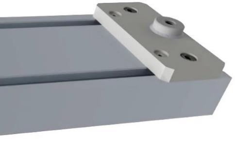 Pallet interchangeable part fitted with geometrical elements necessary for selected clamping system (T-slots, set of holes, threaded holes, etc.) 3.