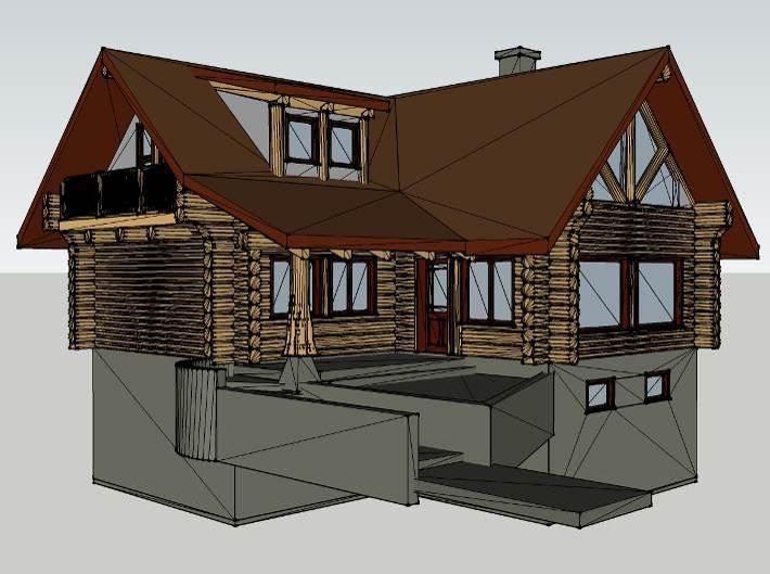 4.3.2 Archetype 2 The second archetype is a two-storey log home with an above grade floor area of approximately 1,200 sf (Fig.4.4 and Fig.