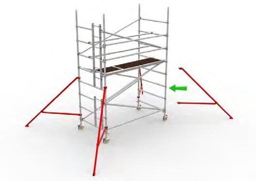 STABILISERS Stabilisers are to be used, when specified, to guarantee the structural stability of the tower. In addition, the ballast table is to be observed. Fig 2 Fig 3 Fig 4 2m single platform 2.