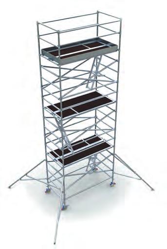 platform level. (Double width towers only) Fig 4 Inclined ladder access Inclined ladders can be fitted for access to each platform level.