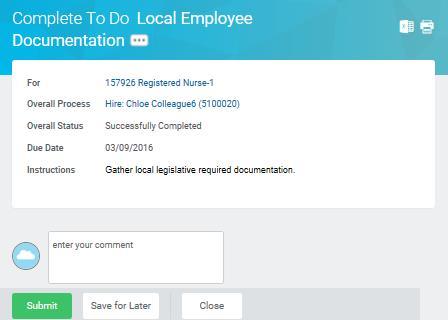 4. Read Instructions and act Local Employee Documentation NOTE: This acts as a reminder to actively gather locally required documentation, if needed.